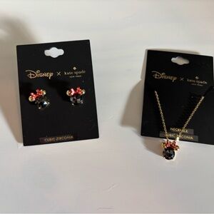 kate spade Disney Black and Red Earrings and Necklace set